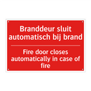 Branddeur sluit automatisch bij brand - Fire door closes automatically in case of /.../
