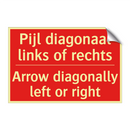 Pijl diagonaal links of rechts - Arrow diagonally left or right