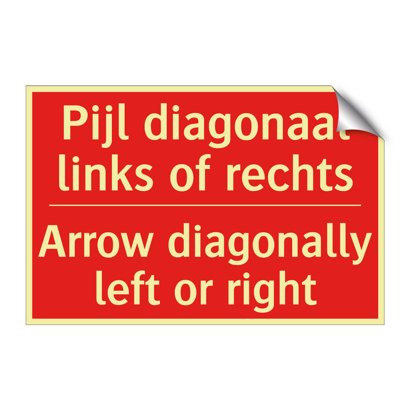 Pijl diagonaal links of rechts - Arrow diagonally left or right