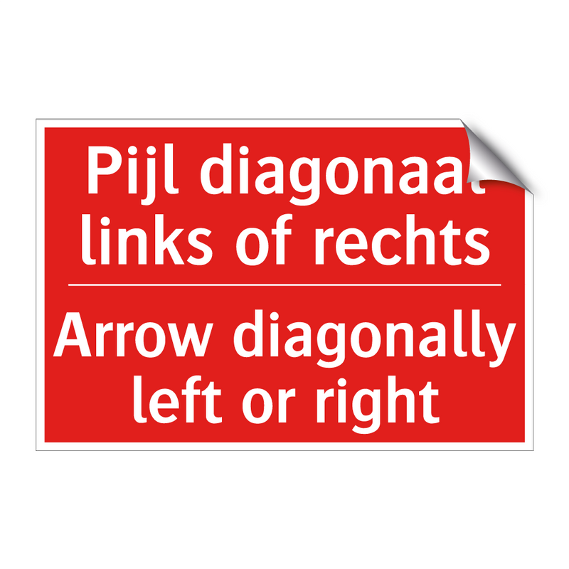 Pijl diagonaal links of rechts - Arrow diagonally left or right