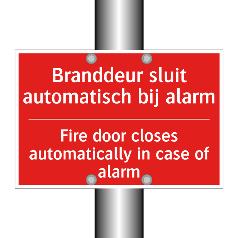 Branddeur sluit automatisch bij alarm - Fire door closes automatically in case of /.../