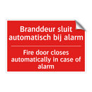 Branddeur sluit automatisch bij alarm - Fire door closes automatically in case of /.../