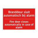 Branddeur sluit automatisch bij alarm - Fire door closes automatically in case of /.../