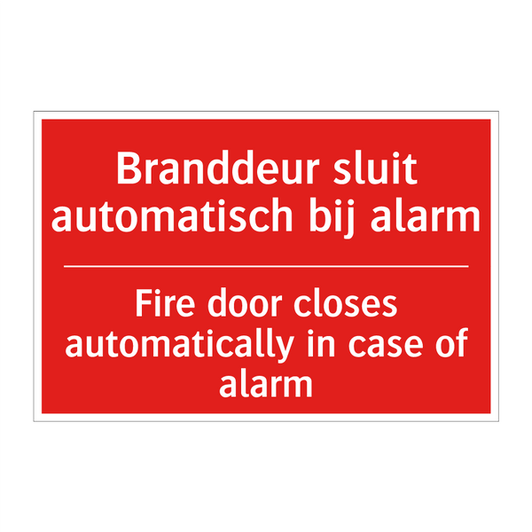 Branddeur sluit automatisch bij alarm - Fire door closes automatically in case of /.../