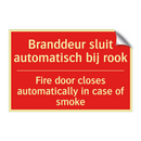 Branddeur sluit automatisch bij rook - Fire door closes automatically in case of /.../