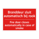 Branddeur sluit automatisch bij rook - Fire door closes automatically in case of /.../