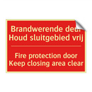 Brandwerende deur Houd sluitgebied vrij - Fire protection door Keep closing area clear