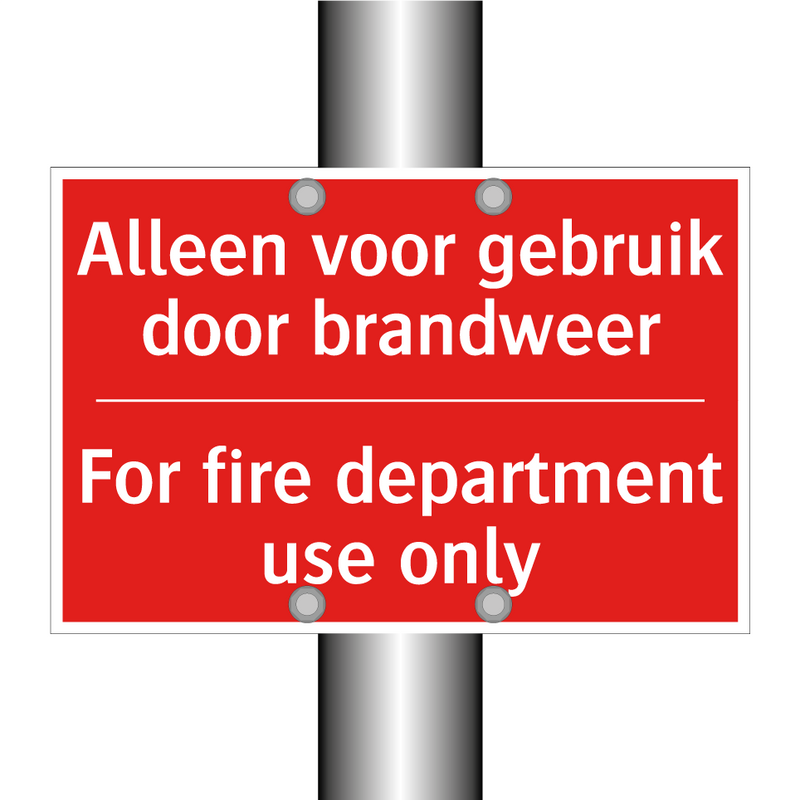 Alleen voor gebruik door brandweer - For fire department use only