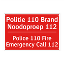 Politie 110 Brand Noodoproep 112 - Police 110 Fire Emergency Call 112
