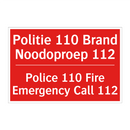 Politie 110 Brand Noodoproep 112 - Police 110 Fire Emergency Call 112
