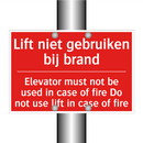 Lift niet gebruiken bij brand - Elevator must not be used in case of fire /.../
