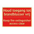 Houd toegang tot brandblusser vrij - Keep fire extinguisher access clear