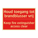Houd toegang tot brandblusser vrij - Keep fire extinguisher access clear