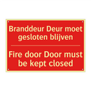 Branddeur Deur moet gesloten blijven - Fire door Door must be kept closed