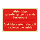 Afsluitklep sprinklersysteem aan de binnenkant /.../ - Sprinkler system shut-off valve on the inside /.../