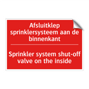 Afsluitklep sprinklersysteem aan de binnenkant /.../ - Sprinkler system shut-off valve on the inside /.../