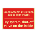 Droogsysteem afsluitklep aan de binnenkant - Dry system shut-off valve on the inside