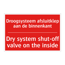 Droogsysteem afsluitklep aan de binnenkant - Dry system shut-off valve on the inside