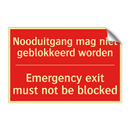 Nooduitgang mag niet geblokkeerd worden - Emergency exit must not be blocked