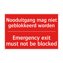 Nooduitgang mag niet geblokkeerd worden - Emergency exit must not be blocked