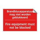 Brandblusapparatuur mag niet worden geblokkeerd /.../ - Fire equipment must not be blocked