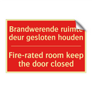 Brandwerende ruimte deur gesloten houden - Fire-rated room keep the door closed