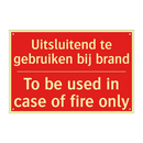 Uitsluitend te gebruiken bij brand - To be used in case of fire only