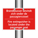 Brandblusser bevindt zich onder de passagiersstoel /.../ - Fire extinguisher is located under the passenger /.../