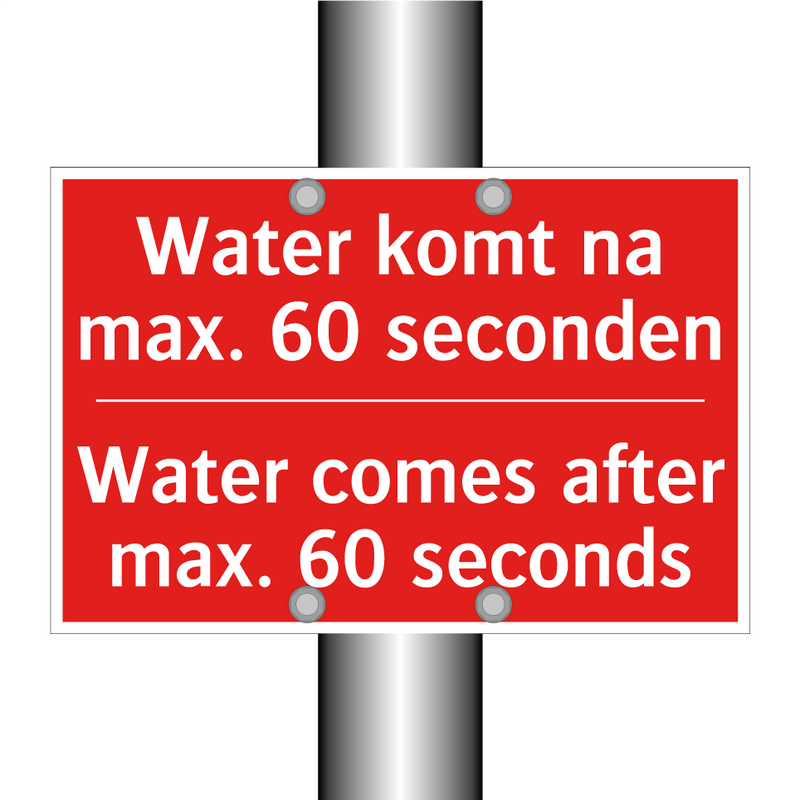 Water komt na max. 60 seconden - Water comes after max. 60 seconds