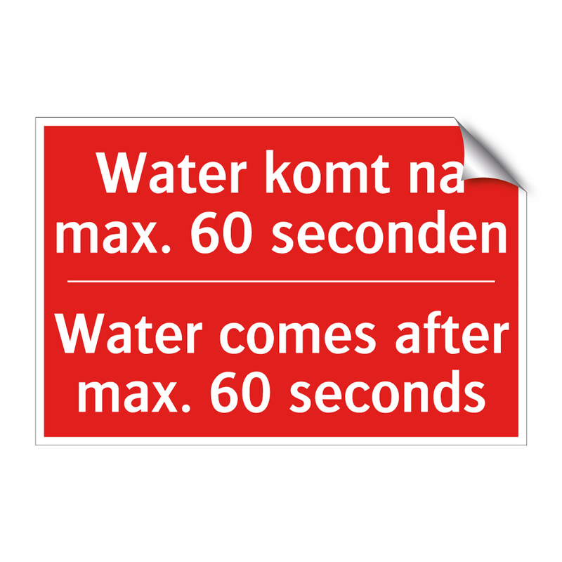 Water komt na max. 60 seconden - Water comes after max. 60 seconds