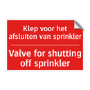 Klep voor het afsluiten van sprinkler - Valve for shutting off sprinkler