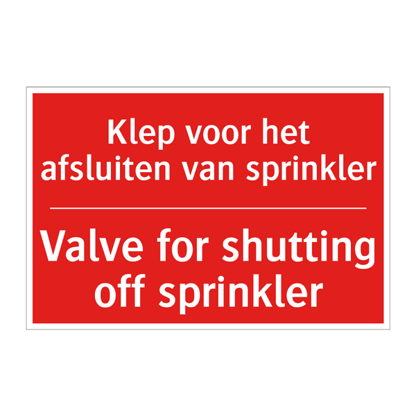 Klep voor het afsluiten van sprinkler - Valve for shutting off sprinkler