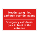 Nooduitgang niet parkeren voor de ingang - Emergency exit do not park in front of the /.../