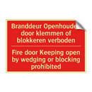Branddeur Openhouden door klemmen of blokkeren /.../ - Fire door Keeping open by wedging or blocking /.../
