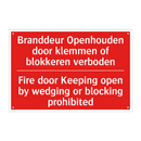 Branddeur Openhouden door klemmen of blokkeren /.../ - Fire door Keeping open by wedging or blocking /.../