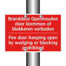 Branddeur Openhouden door klemmen of blokkeren /.../ - Fire door Keeping open by wedging or blocking /.../