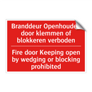 Branddeur Openhouden door klemmen of blokkeren /.../ - Fire door Keeping open by wedging or blocking /.../