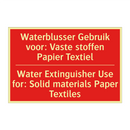 Waterblusser Gebruik voor: Vaste stoffen /.../ - Water Extinguisher Use for: Solid materials /.../