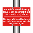 Branddeur Waarschuwing Houd-open apparaat! /.../ - Fire door Warning Hold-open device! Closes /.../