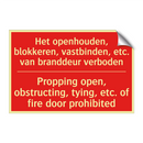 Het openhouden, blokkeren, vastbinden, etc. /.../ - Propping open, obstructing, tying, etc. /.../