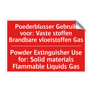 Poederblusser Gebruik voor: Vaste stoffen /.../ - Powder Extinguisher Use for: Solid materials /.../
