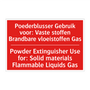 Poederblusser Gebruik voor: Vaste stoffen /.../ - Powder Extinguisher Use for: Solid materials /.../