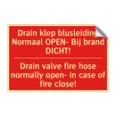 Drain klep blusleiding Normaal OPEN- Bij /.../ - Drain valve fire hose normally open- in /.../