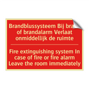 Brandblussysteem Bij brand of brandalarm /.../ - Fire extinguishing system In case of fire /.../