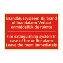 Brandblussysteem Bij brand of brandalarm /.../ - Fire extinguishing system In case of fire /.../