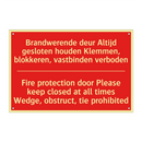 Brandwerende deur Altijd gesloten houden /.../ - Fire protection door Please keep closed /.../