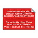 Brandwerende deur Altijd gesloten houden /.../ - Fire protection door Please keep closed /.../