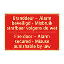Branddeur – Alarm beveiligd - Misbruik strafbaar /.../ - Fire door – Alarm secured - Misuse punishable /.../