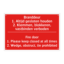 Branddeur 1. Altijd gesloten houden 2. Klemmen, /.../ - Fire door 1. Please keep closed at all times /.../