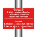 Branddeur 1. Altijd gesloten houden 2. Klemmen, /.../ - Fire door 1. Please keep closed at all times /.../